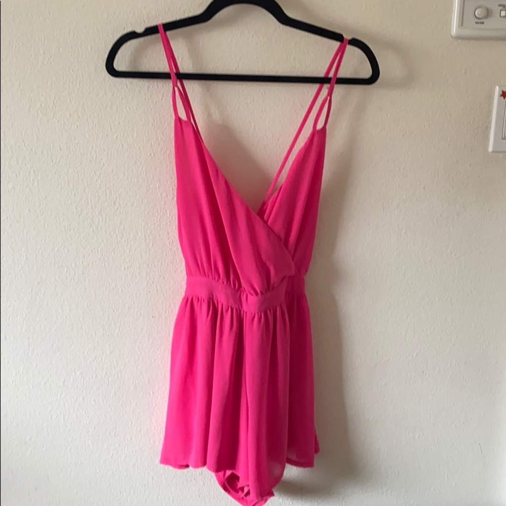 Criss-Cross Back Hot Pink Romper